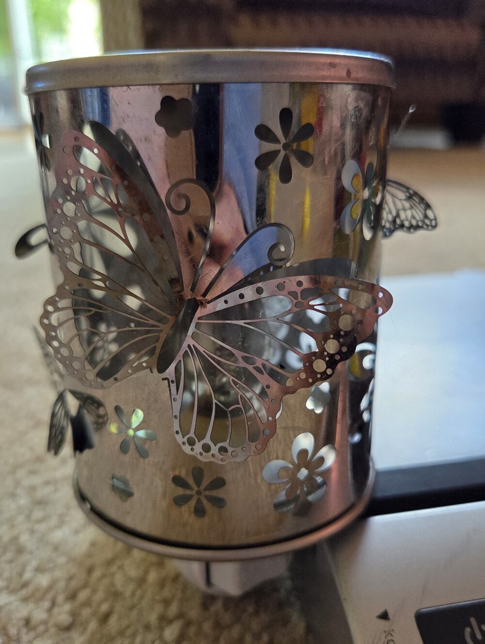 ScentSationals Accent wax Warmer, Butterfly Flutter n Posies Flowers w/ wax - Picture 3 of 16